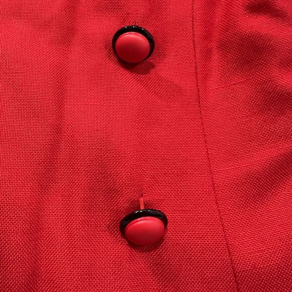 VINTAGE Richard Warren RED Short Sleeve Jacket Sz 6 double breasted 80s - Picture 8 of 16
